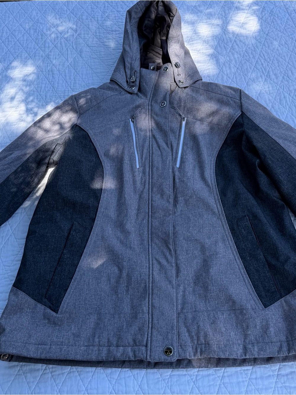Gerry Weber Two-Tone Gray Hooded Raincoat